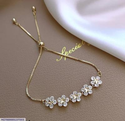 1 Pc Gold Plated Rhinestone Charm Bracelet