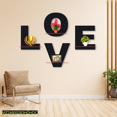 Love Alphabets Wall Hanging Shelves, Pack of 4